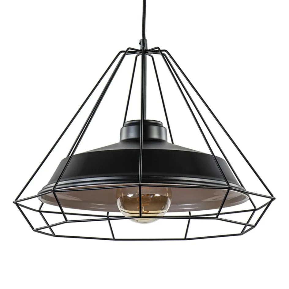 Stoere hanglamp industrieel/Scandinavisch mat zwart>Straluma Outlet