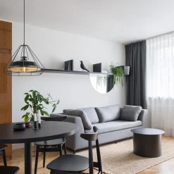 Stoere hanglamp industrieel/Scandinavisch mat zwart><noscript><img width=