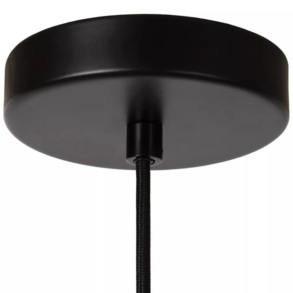 Stoere hanglamp zwart met mat zwart glas>Straluma Sale