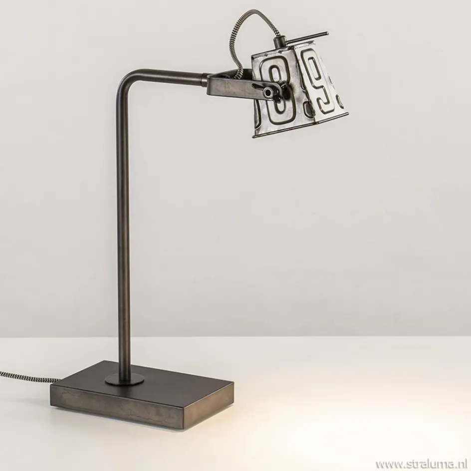 Stoere industriele tafel/bureaulamp black steel>Straluma Clearance