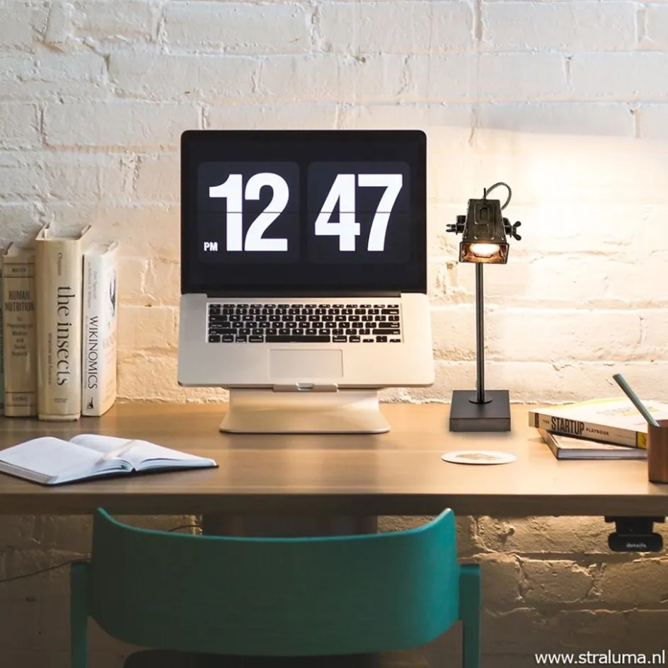 Stoere industriele tafel/bureaulamp black steel>Straluma Clearance