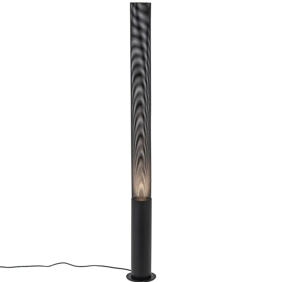 Stoere vloerlamp cilinder zwart met spot>Straluma New