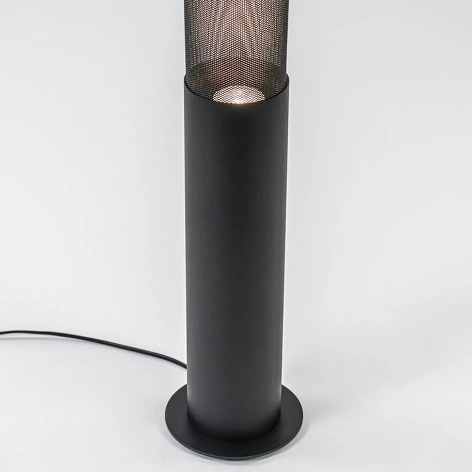 Stoere vloerlamp cilinder zwart met spot>Straluma New