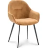 Stoffen armstoel cognac met zwarte pootjes>Straluma Clearance