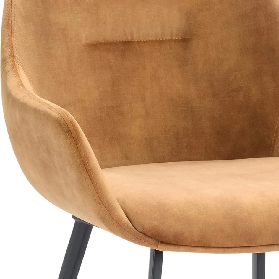 Stoffen armstoel cognac met zwarte pootjes>Straluma Clearance