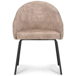 Stoffen armstoel sand met smalle metalen poot>Straluma Discount