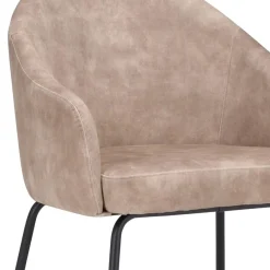 Stoffen armstoel sand met smalle metalen poot><noscript><img width=