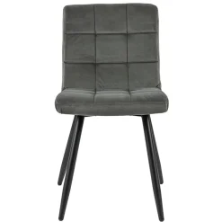 Stoffen eetkamerstoel grijs met zwarte poot>Straluma Hot