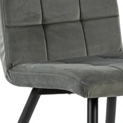 Stoffen eetkamerstoel grijs met zwarte poot><noscript><img width=