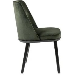 Stoffen eetkamerstoel groen met zwarte houten poot><noscript><img width=