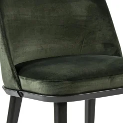 Stoffen eetkamerstoel groen met zwarte houten poot><noscript><img width=
