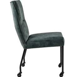 Stoffen eetkamerstoel met zwarte poot en wieltjes></noscript>Straluma Best