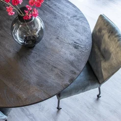 Stoffen eetkamerstoel met zwarte poot en wieltjes></noscript>Straluma Best