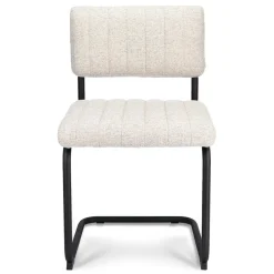 Stoffen eetkamerstoel met zwart metalen frame>Straluma Online