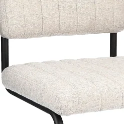 Stoffen eetkamerstoel met zwart metalen frame><noscript><img width=