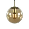 Strak klassieke hanglamp amber glas met messing 20 cm>Straluma Discount