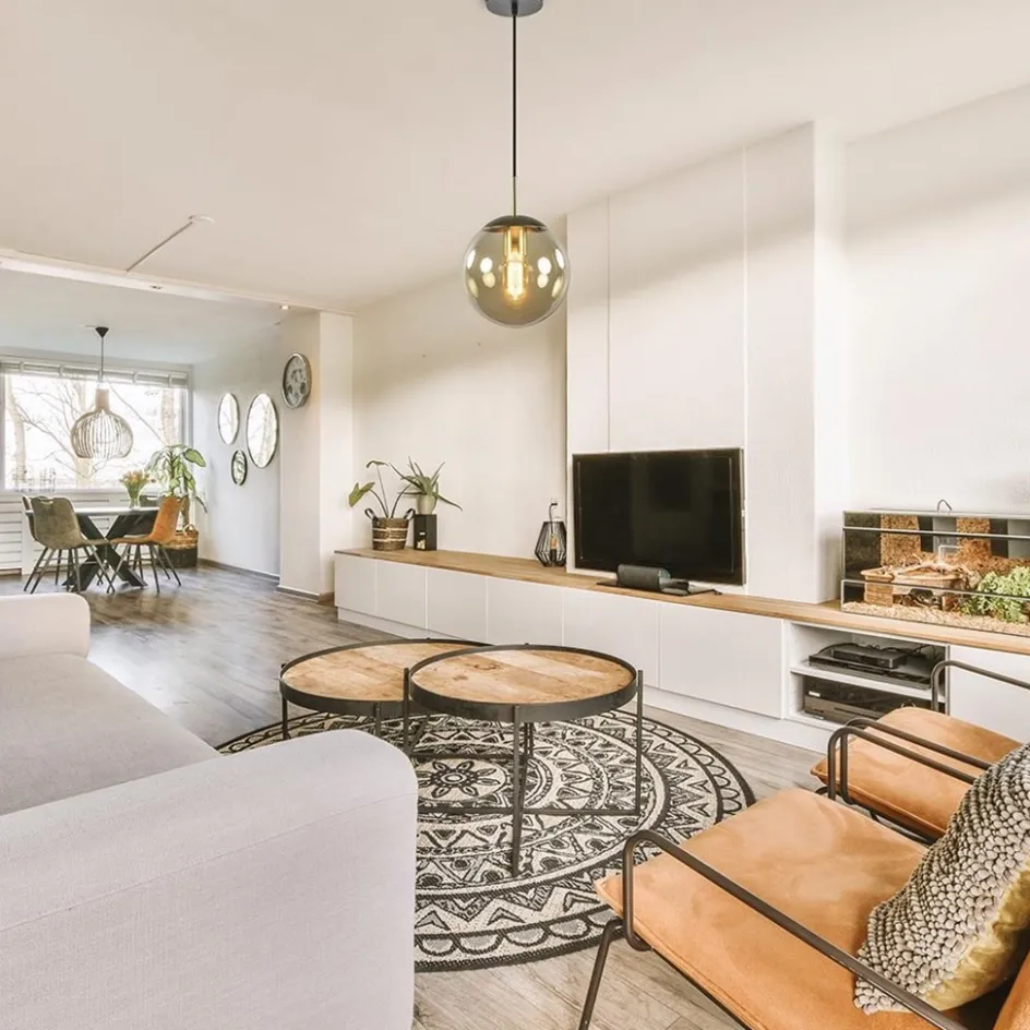 Strak klassieke hanglamp amber glas met messing 20 cm>Straluma Discount