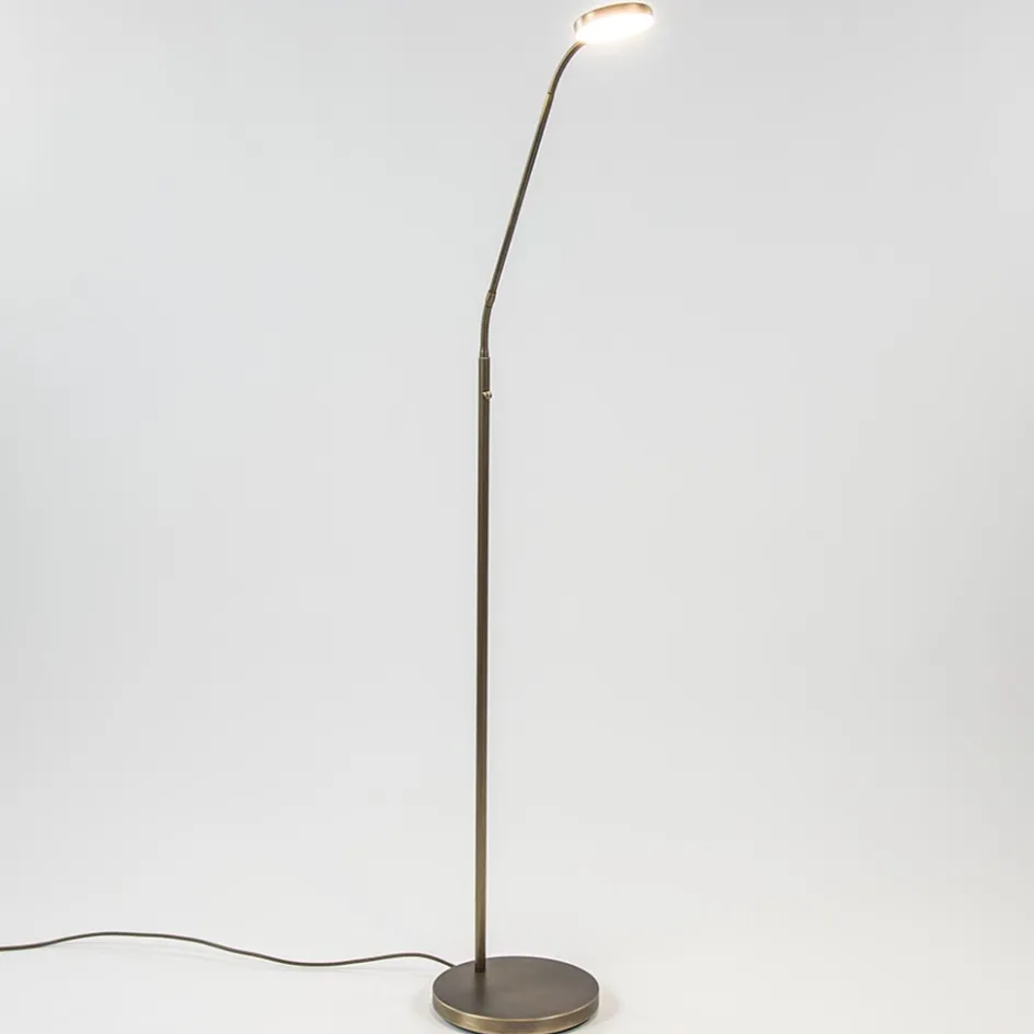 Strak klassieke LED leeslamp brons dim to warm>Straluma Clearance