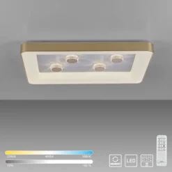 Strak klassieke LED plafondlamp goud met kristaleffect>Straluma