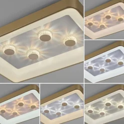 Strak klassieke LED plafondlamp goud met kristaleffect></noscript>Straluma