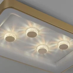 Strak klassieke LED plafondlamp goud met kristaleffect></noscript>Straluma