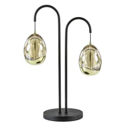 Strak klassieke LED tafellamp egg zwart met goud>Straluma Discount