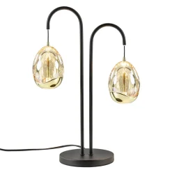 Strak klassieke LED tafellamp egg zwart met goud>Straluma Discount