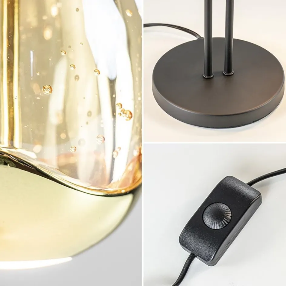 Strak klassieke LED tafellamp egg zwart met goud>Straluma Discount