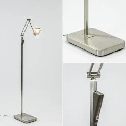 Strak klassieke leeslamp nikkel met dimbaar LED><noscript><img width=