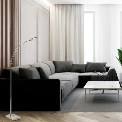 Strak klassieke leeslamp nikkel met dimbaar LED><noscript><img width=