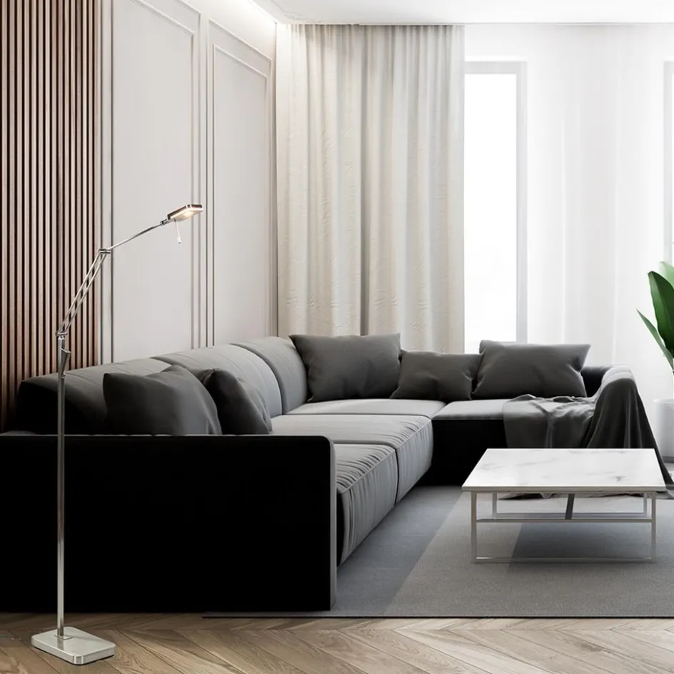 Strak klassieke leeslamp nikkel met dimbaar LED>Straluma Hot