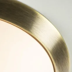 Strak klassieke plafonnière brons met mat wit glas></noscript>Straluma Discount