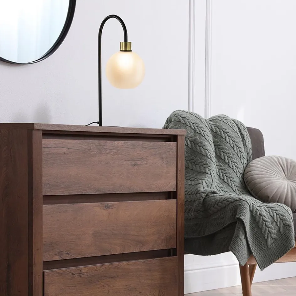 Strak klassieke tafellamp zwart met opaal glas>Straluma Online