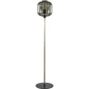 Strak klassieke vloerlamp brons met zwart en smoke glas>Straluma New