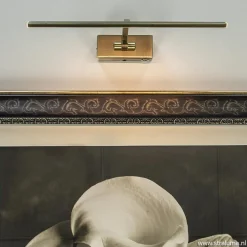 Strak klassieke wandlamp brons dimbaar LED><noscript><img width=