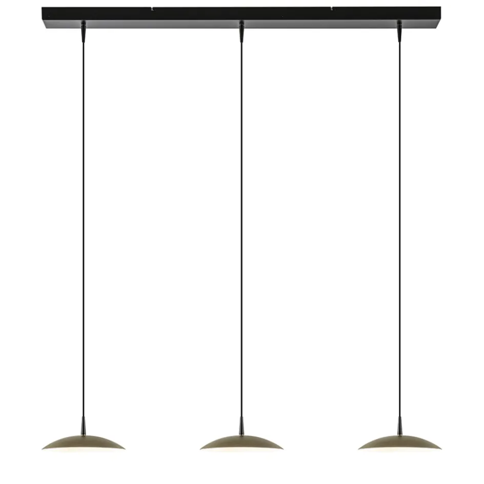 Strakke 3-lichts hanglamp LED mat zwart/mat goud>Straluma Outlet