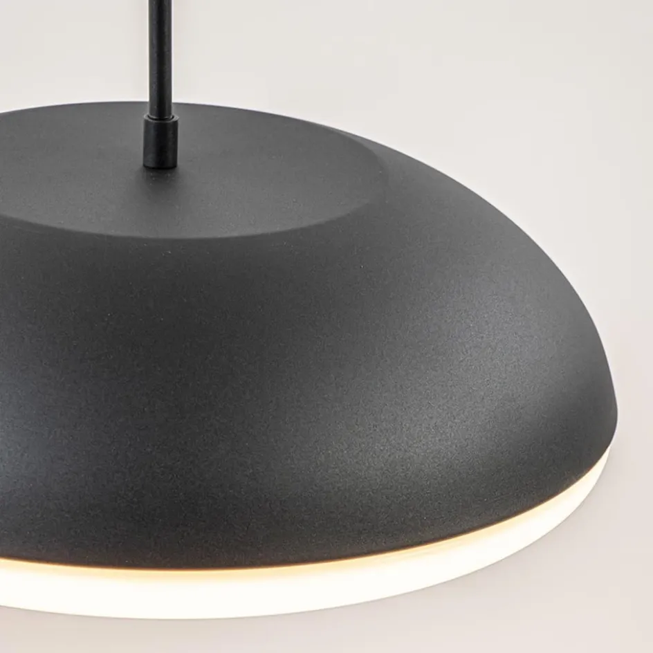Strakke ronde hanglamp koepel mat zwart 38 cm>Straluma