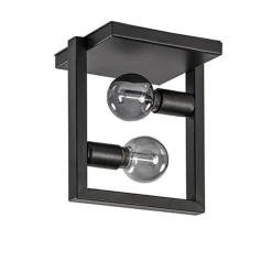 Strakke zwarte plafonnière metaal Frame>Straluma