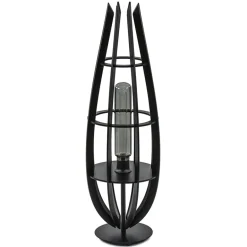 Tafellamp / vloerlamp mat zwart hout>Straluma Discount