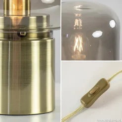 Tafellamp Arturan messing + smoke glas><noscript><img width=