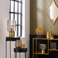 Tafellamp Arturan messing + smoke glas><noscript><img width=