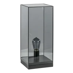 Tafellamp Askjer mat zwart met smoke glas>Straluma