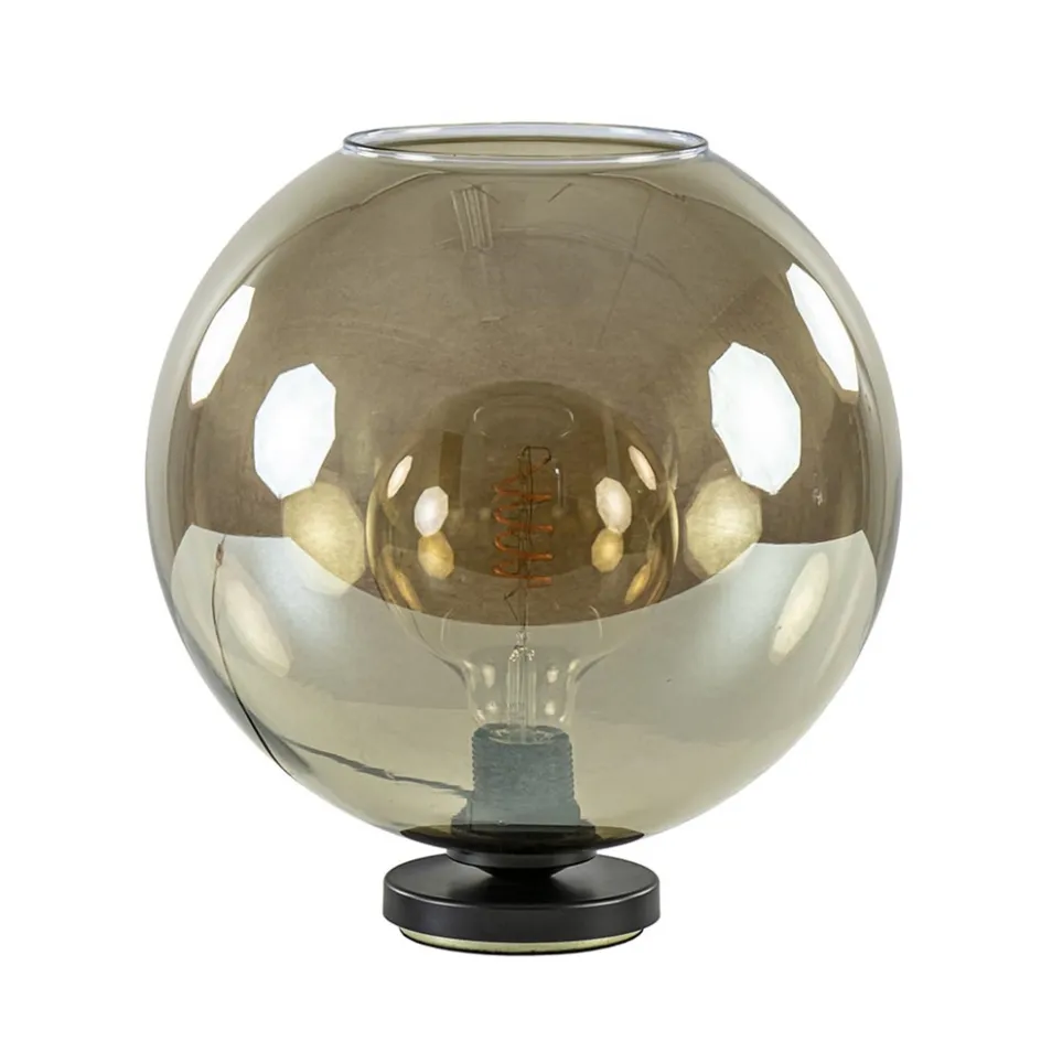 Tafellamp Bella zwart + smoke glas 30cm>Straluma Sale