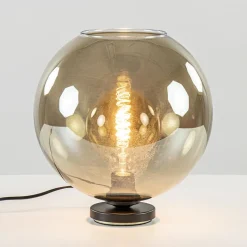 Tafellamp Bella zwart + smoke glas 30cm>Straluma Sale