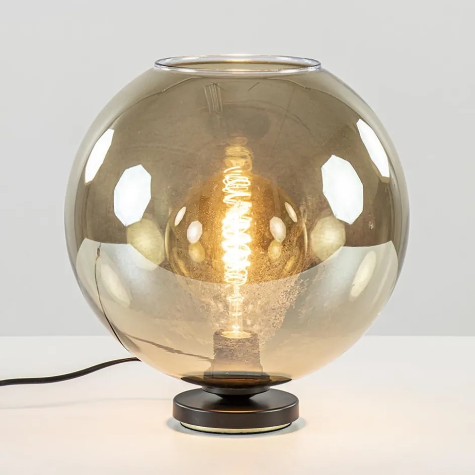 Tafellamp Bella zwart + smoke glas 30cm>Straluma Sale