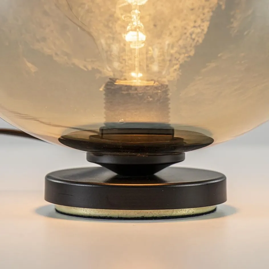 Tafellamp Bella zwart + smoke glas 30cm>Straluma Sale