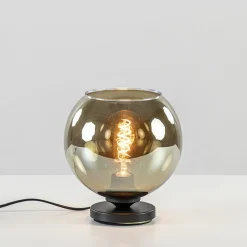 Tafellamp Bella zwart + smoke glas 20cm>Straluma Hot