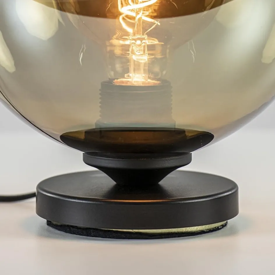 Tafellamp Bella zwart + smoke glas 20cm>Straluma Hot