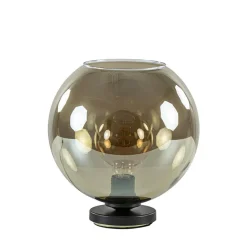 Tafellamp Bella zwart + smoke glas 25cm>Straluma Clearance