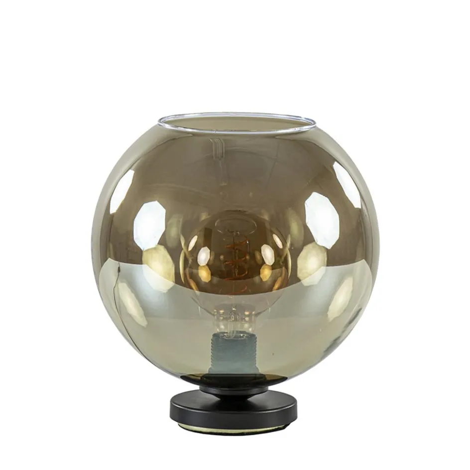 Tafellamp Bella zwart + smoke glas 25cm>Straluma Clearance